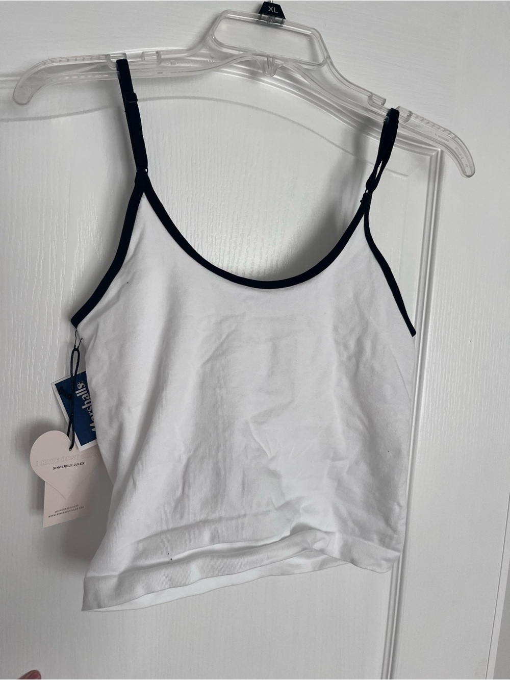 Sincerely Jules White Camisole with Black Trim